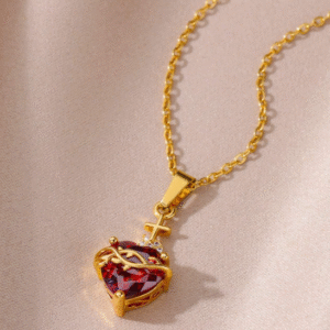 Minimal Sacred Heart Charm Necklace